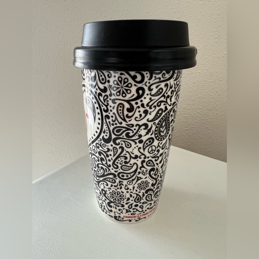 Starbucks x Jonathan Adler | Red 12 oz Ceramic Travel Mug Limited Edition 2010 - Picture 2 of 9